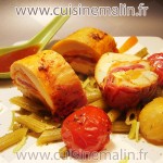 Ballottine de poulet farcie et sa marinade