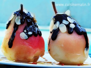 Poires au chocolat Amandes effilées par Cuisine Malin