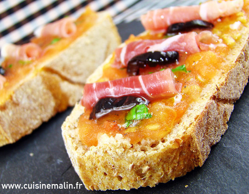 Pan con Tomate saveur d'Espagne par Cuisine Malin. #PainTomate, #Pain, #Tomate, #CuisineMalin, #Iberique, #Jambon, #EntreeFraicheur, #PainHuileTomateJambon