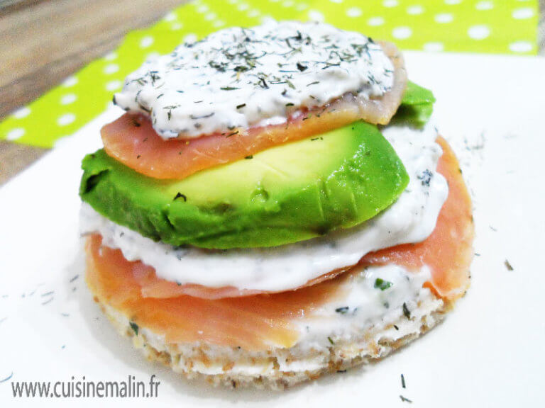 Toast Saumon Fumé Avocat Aneth et Fromage frais - Cuisine Malin